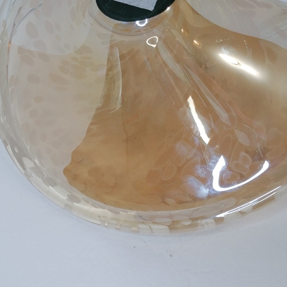 Murano Style Large Gorgeous Champagne and White Original Art Glass Bowl - Picture 13 of 15